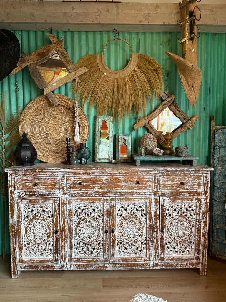 Prachtig India/Ibiza style dressoir, Huis en Inrichting, Kasten | Dressoirs, Ophalen of Verzenden, Nieuw, 25 tot 50 cm