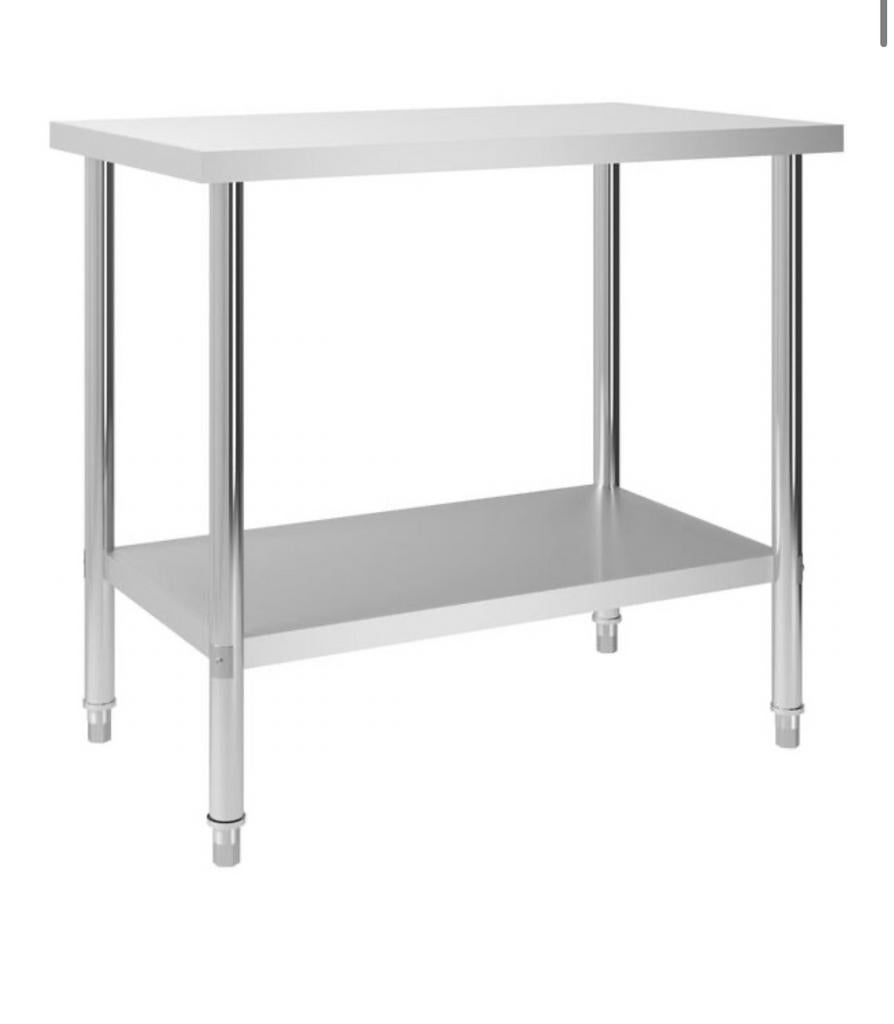Keukenwerktafel roestvrij staal, nieuw in doos, Ophalen of Verzenden, Zo goed als nieuw