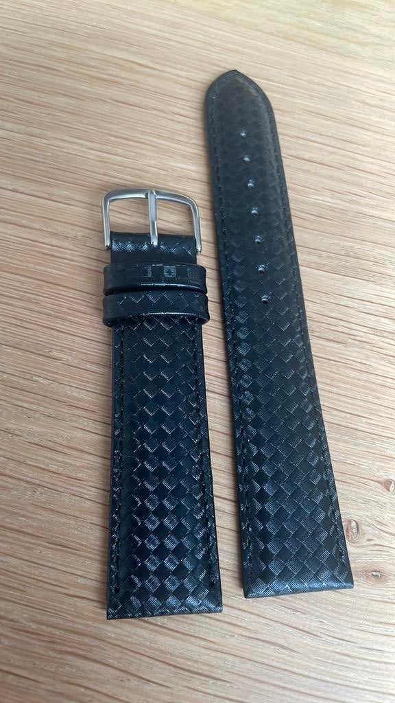 Horlogeband 20mm zwart Nieuw, Ophalen of Verzenden, Nieuw