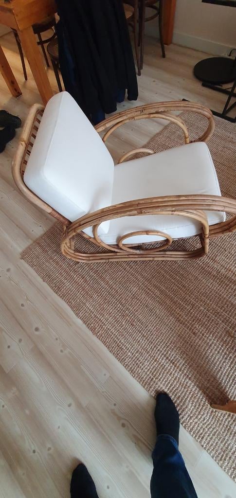 Bamboestoel te koop gevraagd volgens model zoals op de foto, Huis en Inrichting, Stoelen, Ophalen of Verzenden, Eén