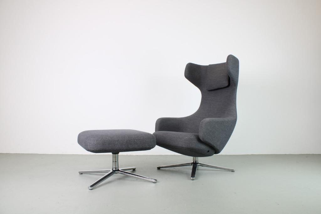 Vitra Grand Repos fauteuil met ottoman, Huis en Inrichting, Fauteuils, Ophalen, Gebruikt, Minder dan 75 cm, Stof