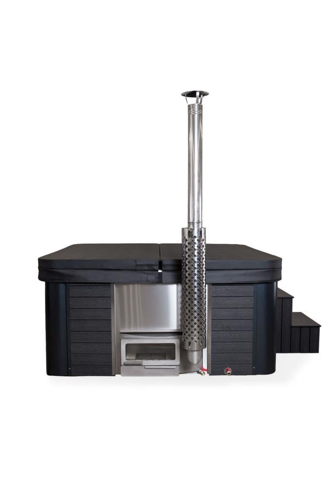 Hottub 200 cm hout- en elektrische kachel, jets, filter, enz, Ophalen, Nieuw, Vast, Info@leisure-wellness-group.com