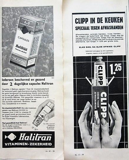 38 vintage advertenties reclames drogisterij producten 62-65, Ophalen of Verzenden, Gebruikt, Overige typen