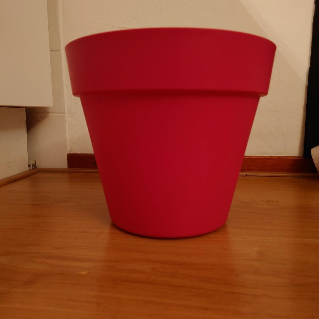 Grote fuchsia roze Bloempot, Ophalen, Rond, Kunststof, Minder dan 40 cm