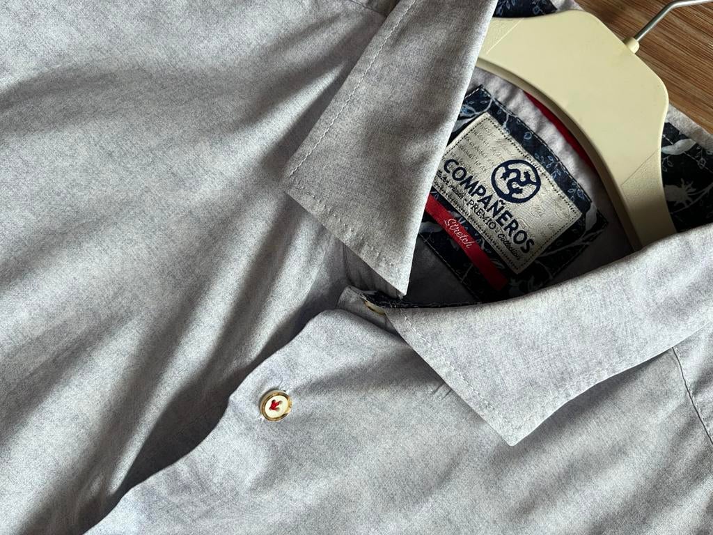 Luchtig overhemd van Compañeros maat XXL, Kleding | Heren, Overhemden, Ophalen of Verzenden, Zo goed als nieuw, Blauw, Overige halswijdtes