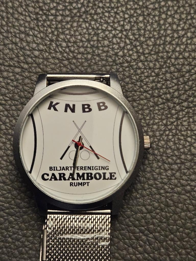 Mooie nieuwe horloge...voor biljarter..carambole, Ophalen of Verzenden, Nieuw, Keu of Ballen