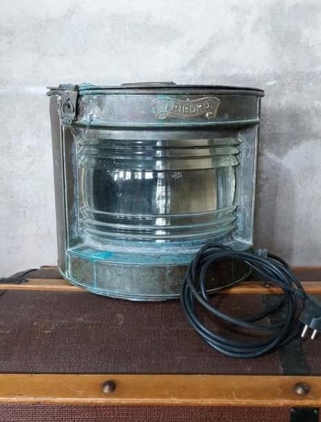 Oude Antiek Vintage Scheepslamp Scheepsantiek XL, Verzamelen, Scheepvaart, Gebruikt, Motorboot of Zeilboot, Ophalen of Verzenden