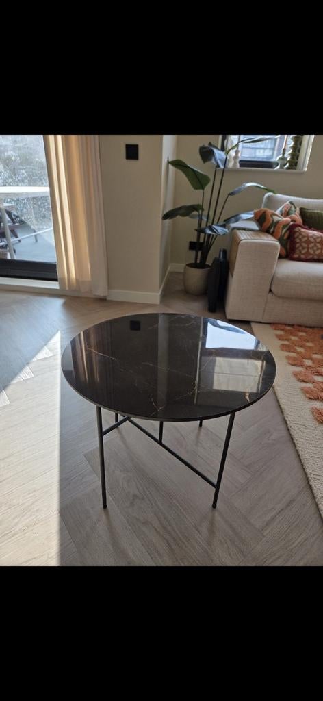 Salontafel marmerlook, Ophalen, 50 tot 100 cm, Rond, 50 tot 100 cm
