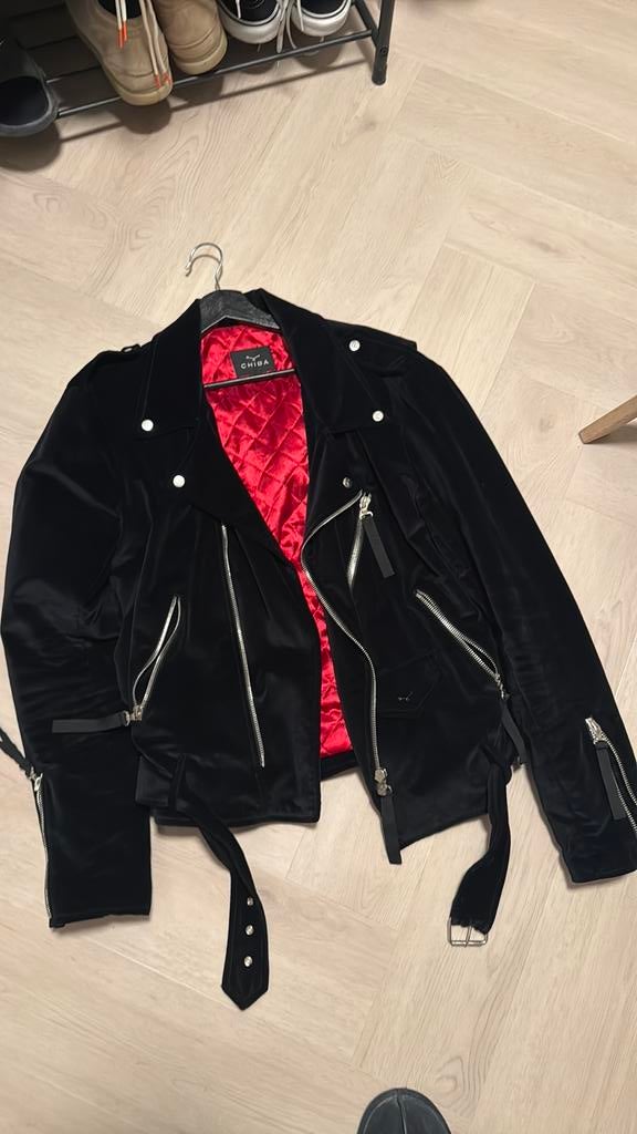 Chiba suede bikerjas maat: L, Ophalen of Verzenden, Zo goed als nieuw, Zwart