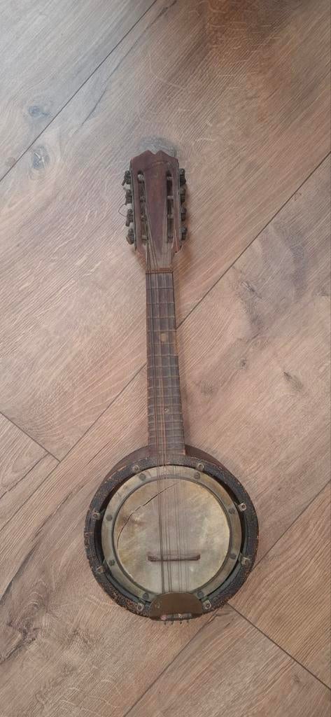 Oude Banjo Mandoline - Decoratie Object, Muziek en Instrumenten, Snaarinstrumenten | Banjo's, Gebruikt, Mandolinebanjo, Ophalen of Verzenden