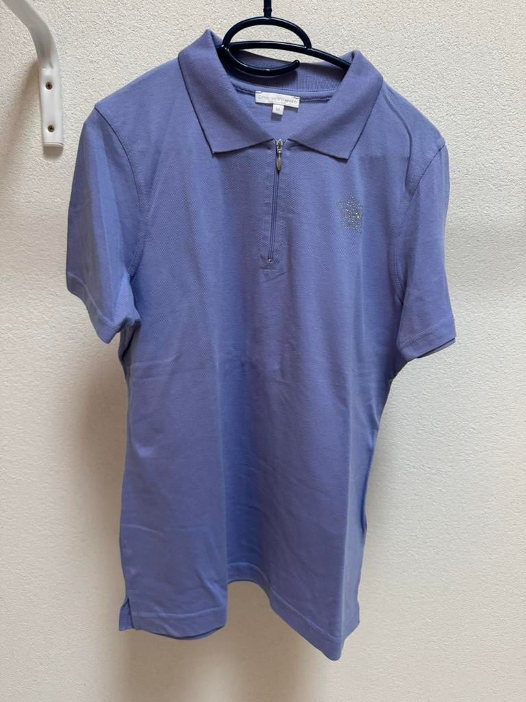 dames polo shirt t-shirt M charles vogele met rits lila, Kleding | Dames, T-shirts, Maat 38/40 (M), Charles Vogele, Paars, Ophalen of Verzenden