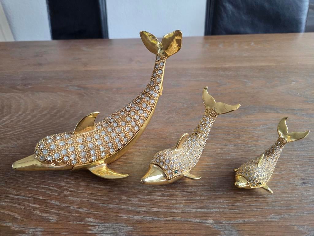 Vintage sieradendoosje dolfijn, Ophalen of Verzenden, Nieuw, Dier