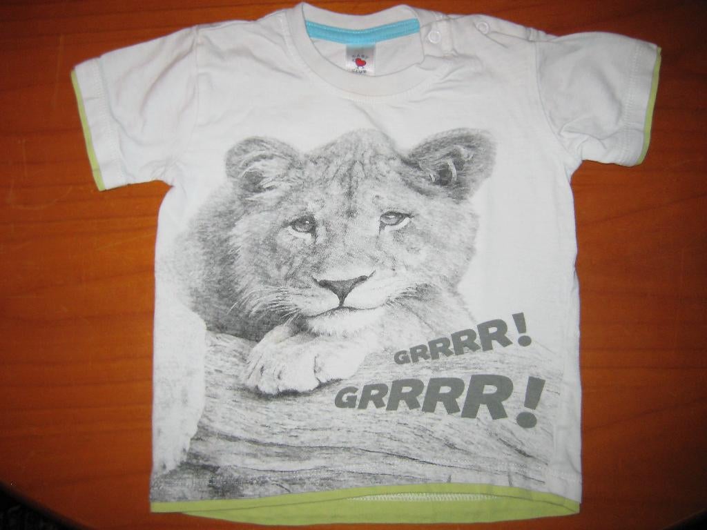 Lichtblauw T-shirt, 92, Baby Club, met leeuw (367), Ophalen of Verzenden, Zo goed als nieuw, Jongen of Meisje, Shirt of Longsleeve