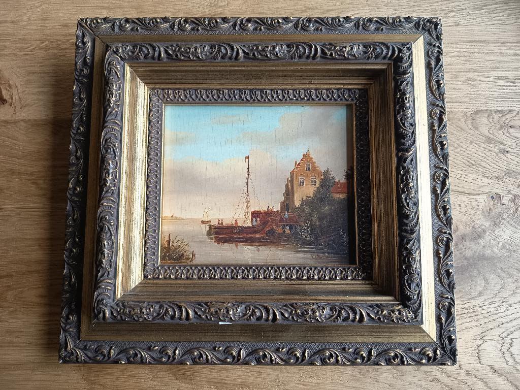 Prachtig Oud Hollands schilderij, zeer verfijnd tafereel, Antiek en Kunst, Ophalen of Verzenden