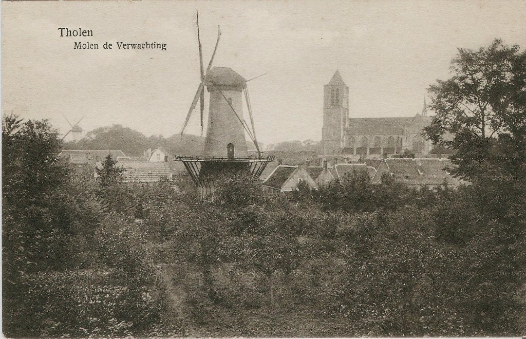 Tholen Molen de Verwachting ca. 1910, Ophalen of Verzenden, Voor 1920, Ongelopen, Zeeland
