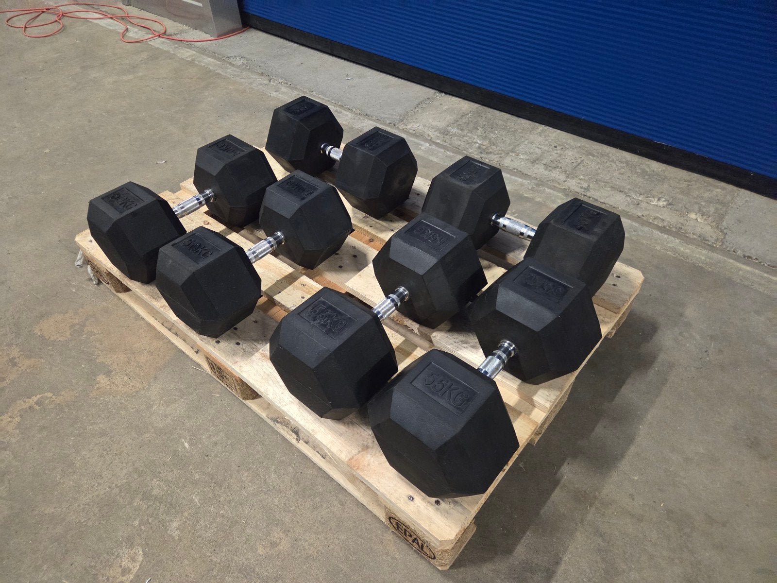 Hexagon Dumbells gewichten 2x45kg 2x50kg 2x55kg, Sport en Fitness, Ophalen, Dumbbell