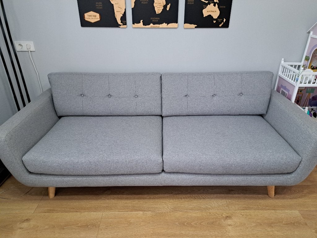 SOFACOMPANY Vera 3-Seater Sofa + 2x Georg Ottomans, Ophalen, Zo goed als nieuw, Driepersoons, Stof