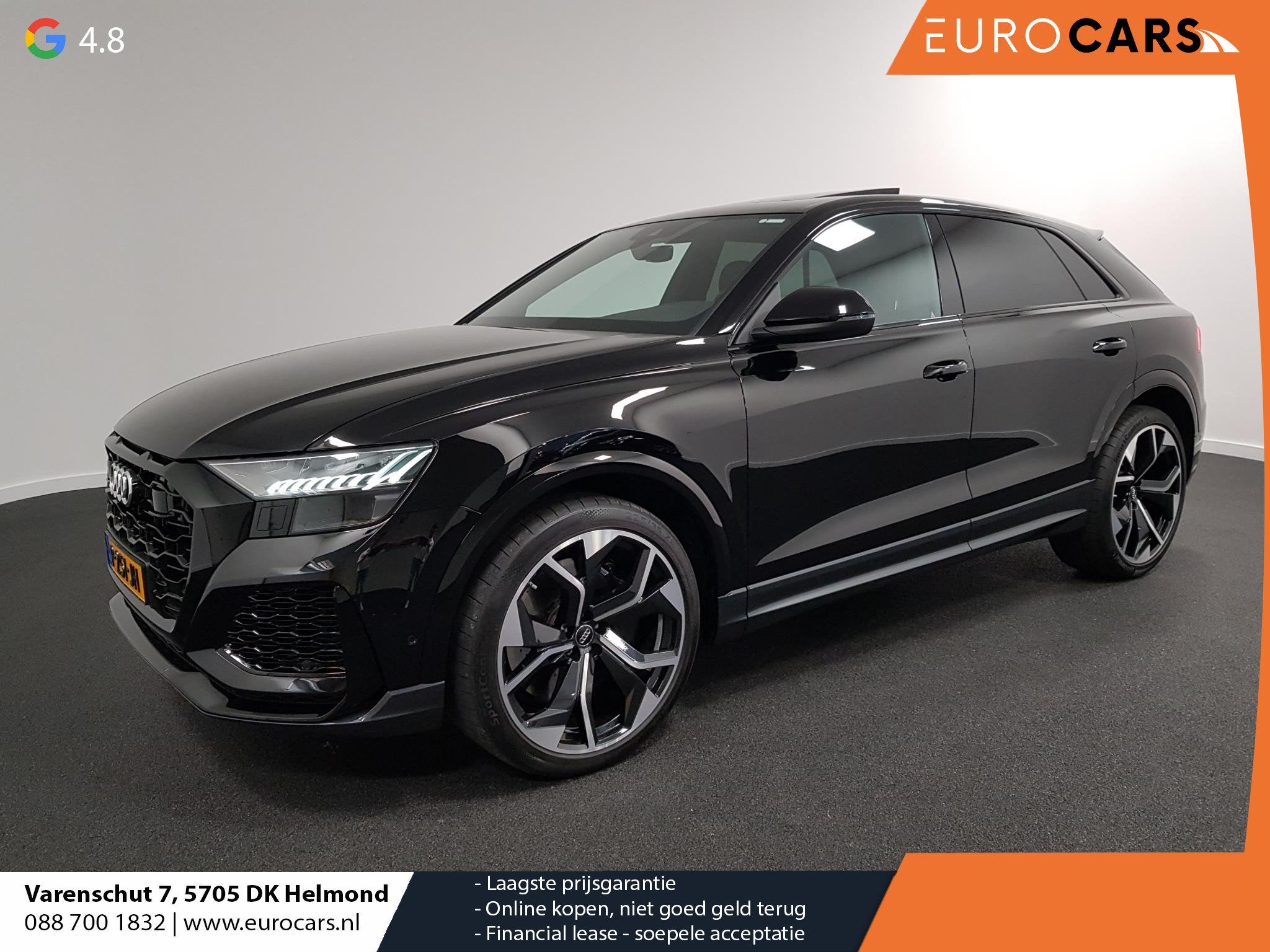 Audi Q8 4.0 TFSI RS Q8 Quattro 600pk! Panorama dak Navigatie, Auto's, Automaat, Q8, Zwart, 156 €/maand