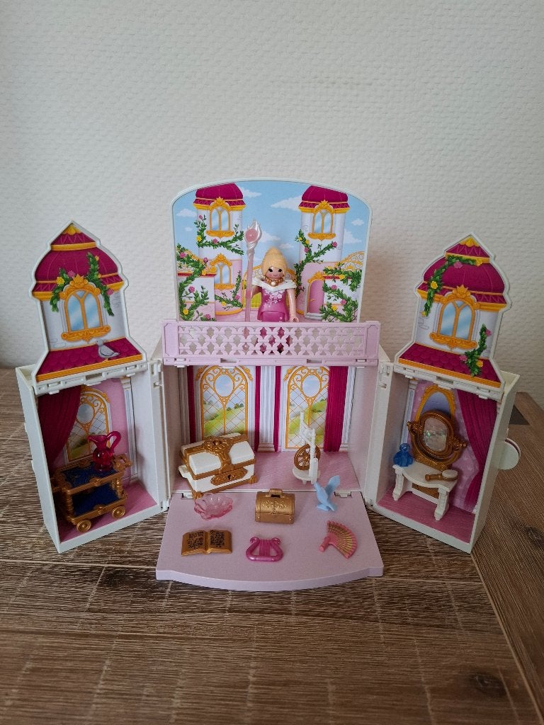 Playmobil roze meeneem prinsessen kasteel, Ophalen of Verzenden, Gebruikt