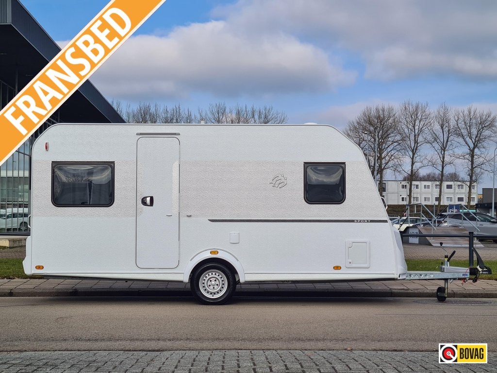 Knaus Sport 450 FU, Caravans en Kamperen, Caravans, Rondzit, Bedrijf, Overige typen, 5 tot 6 meter