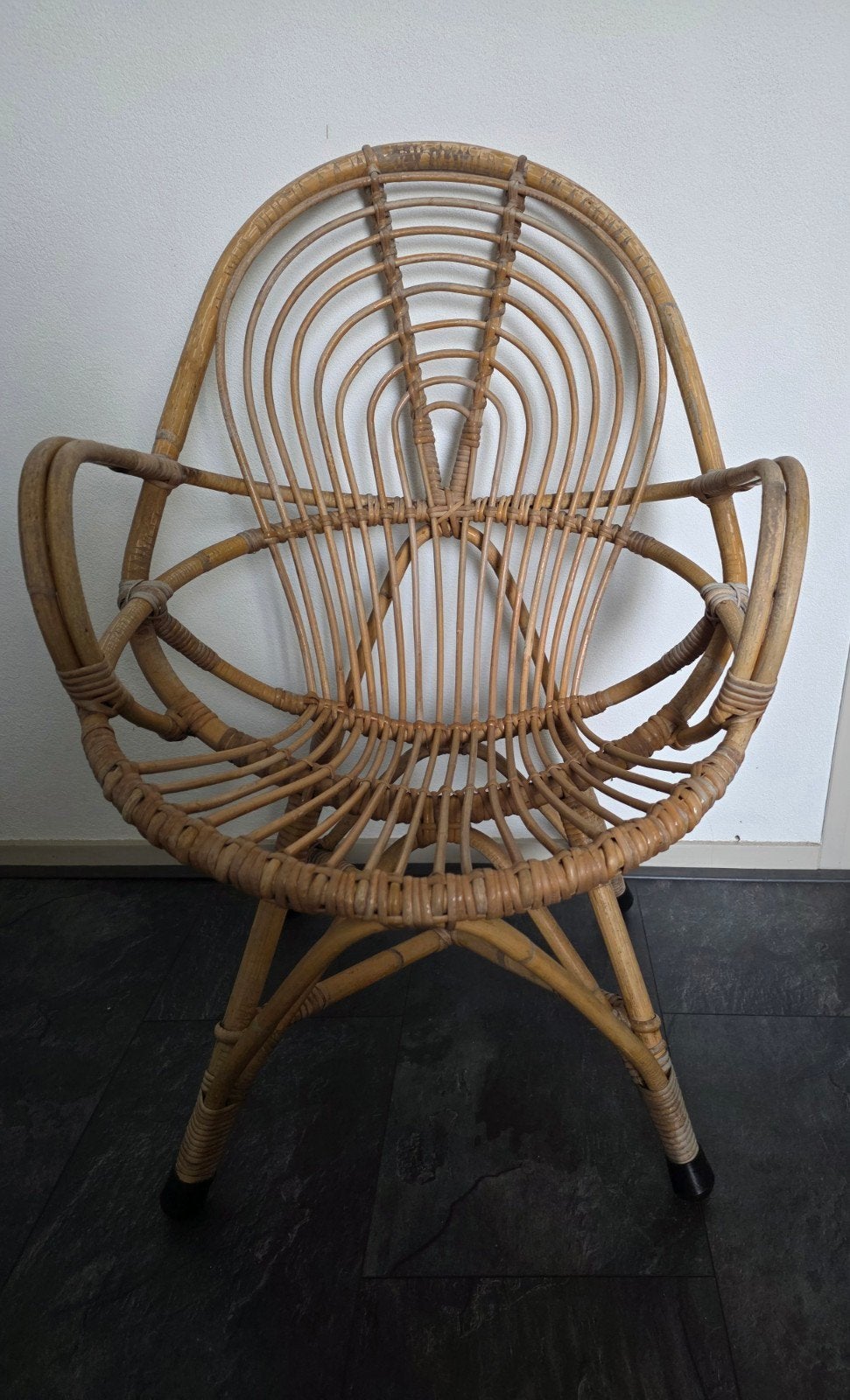 Retro design vintage rotan stoel, Ophalen, Huis en Inrichting