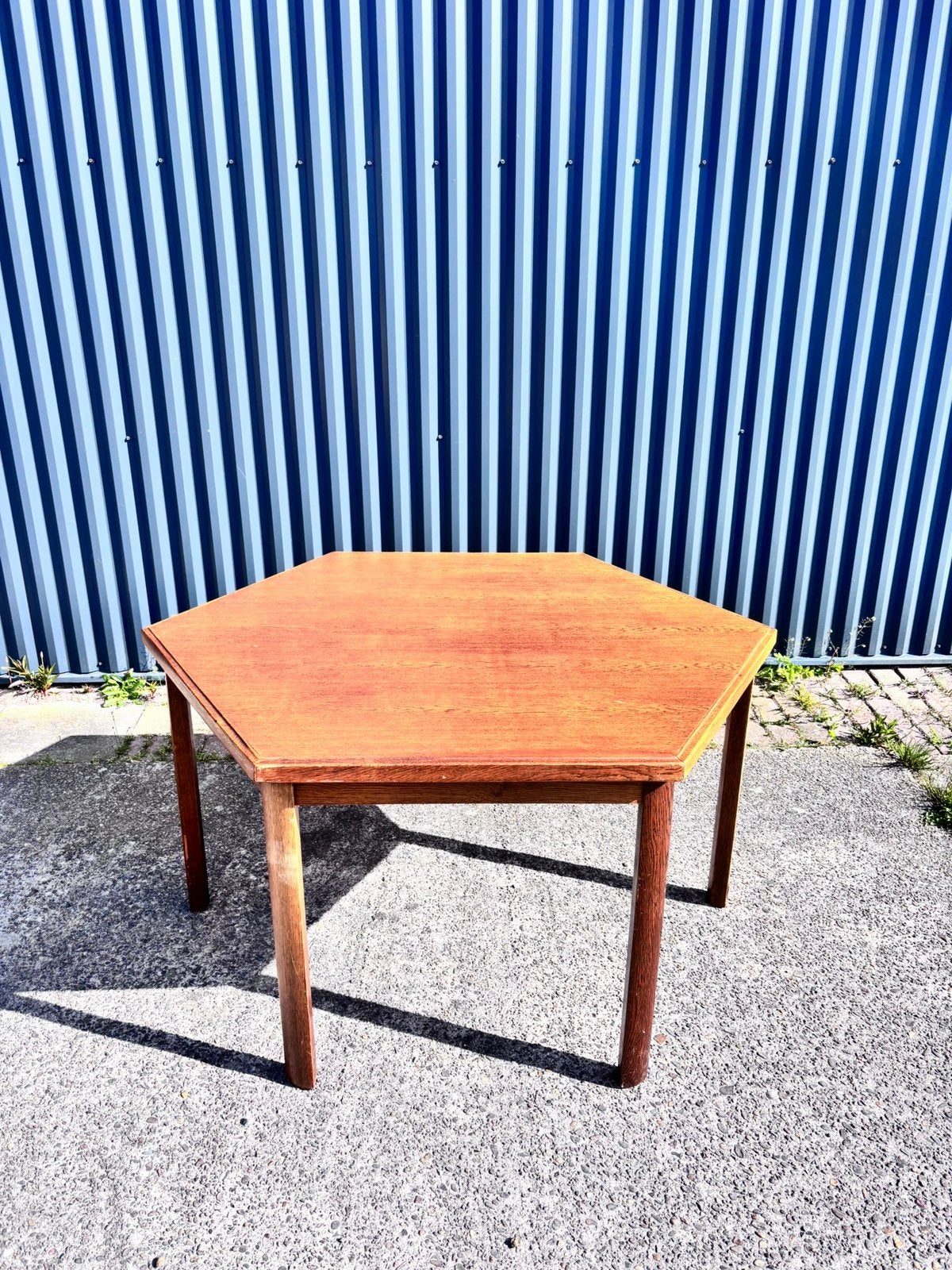 Vintage eettafel hout, Ophalen, Gebruikt, C, 50 tot 100 cm