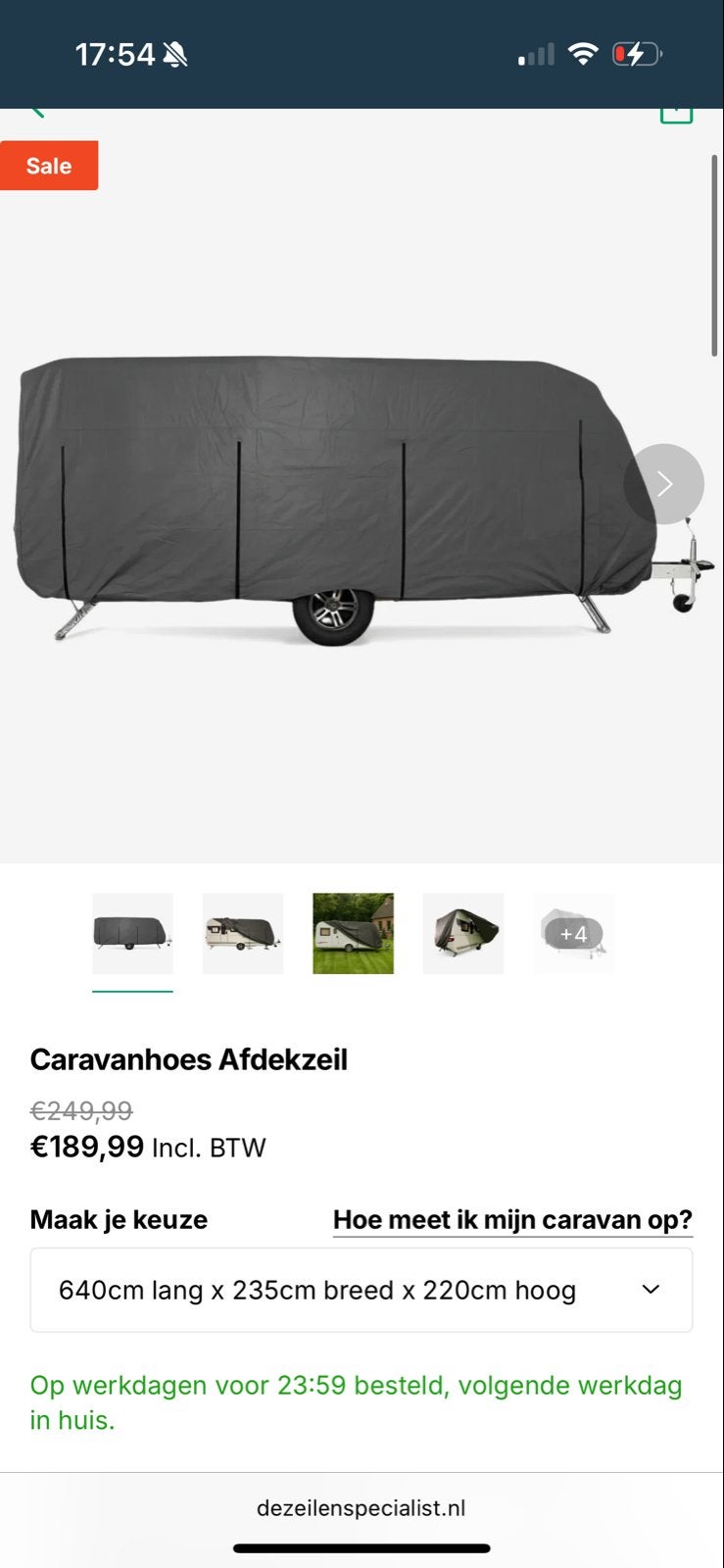 Caravanhoes Afdekzeil 640x235x220cm, Caravans en Kamperen, Caravan accessoires, Ophalen, Zo goed als nieuw