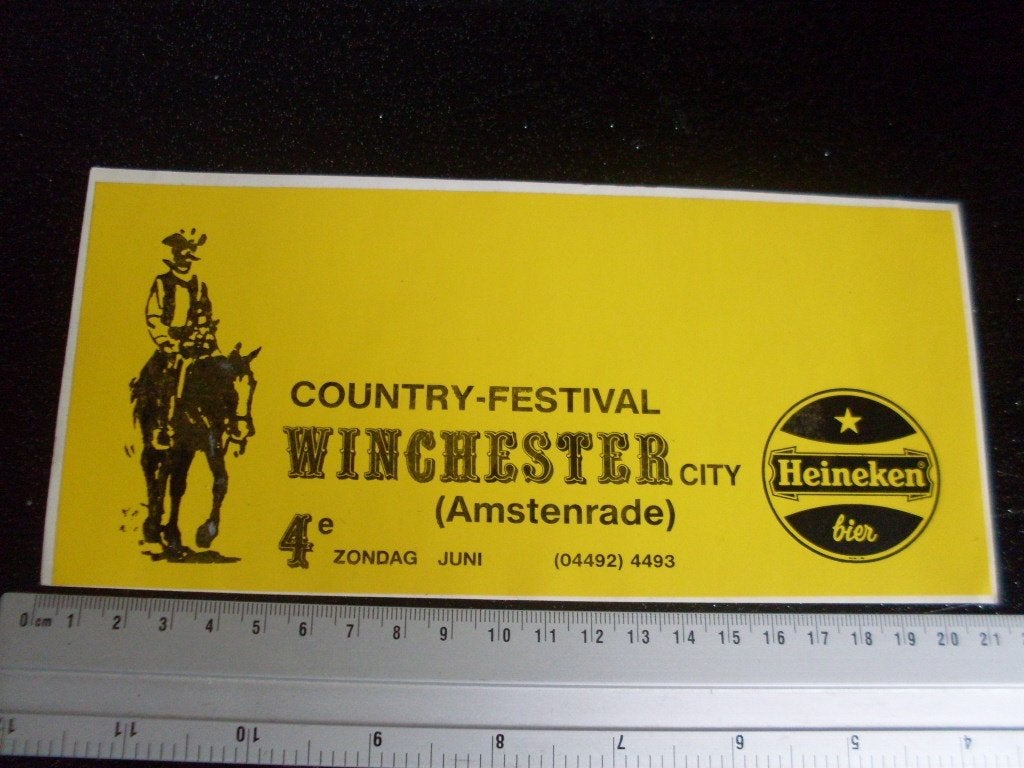 sticker country festival winchester city amstelrade heineken, Verzamelen, Verzenden, Zo goed als nieuw, Bedrijf of Vereniging