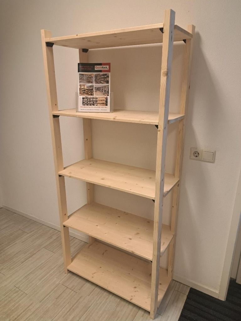 boekenrek van massief hout 180 x 40 cm. / 5 legborden, Ophalen of Verzenden, Nieuw