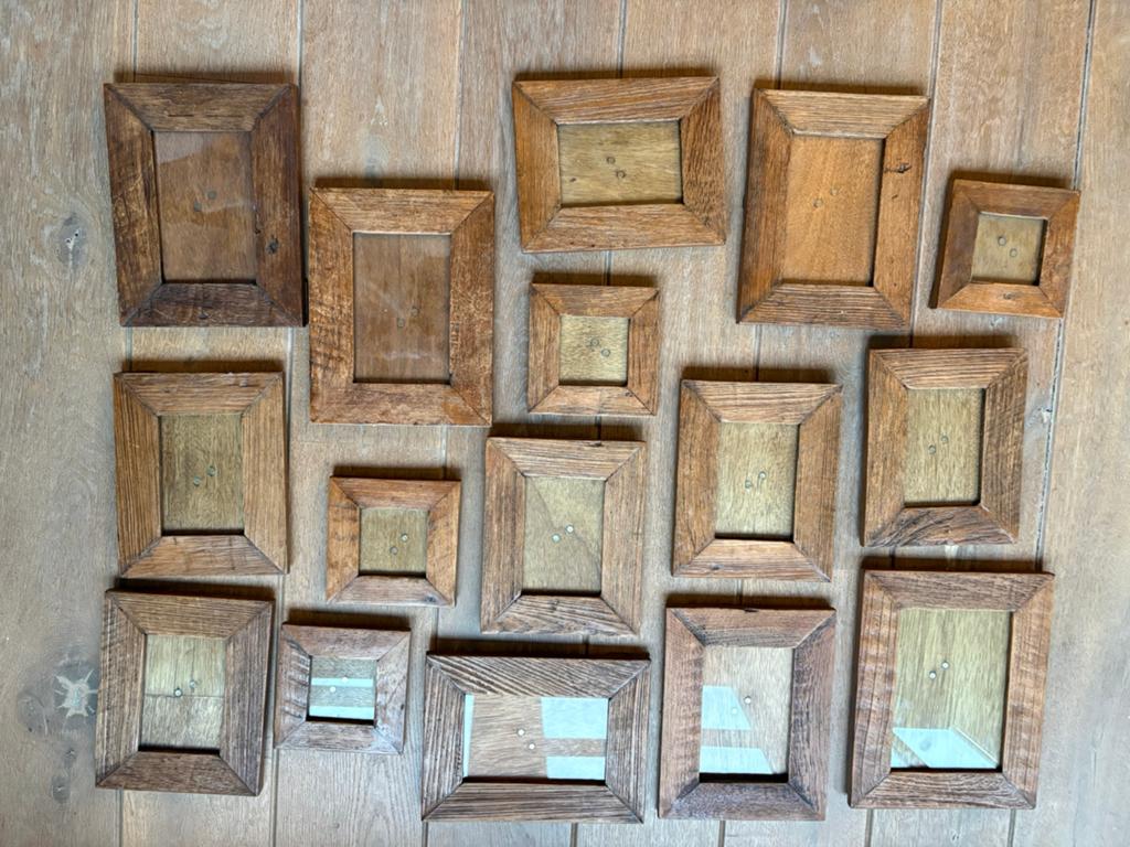 16 originele teak fotolijstjes, Ophalen, Hout, Minder dan 50 cm