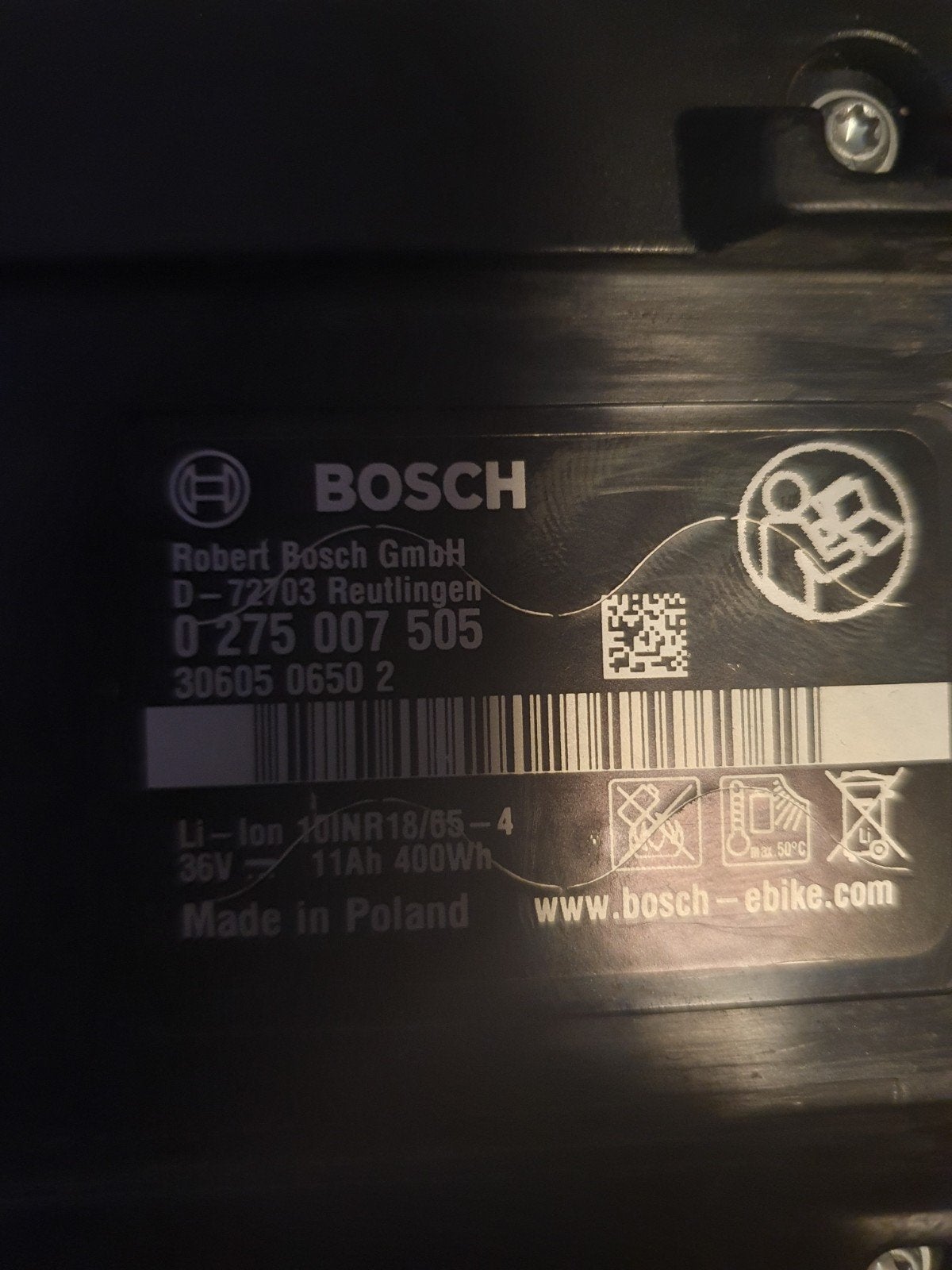 Bosch E-bike Accu 36V 11Ah 400Wh, Gebruikt