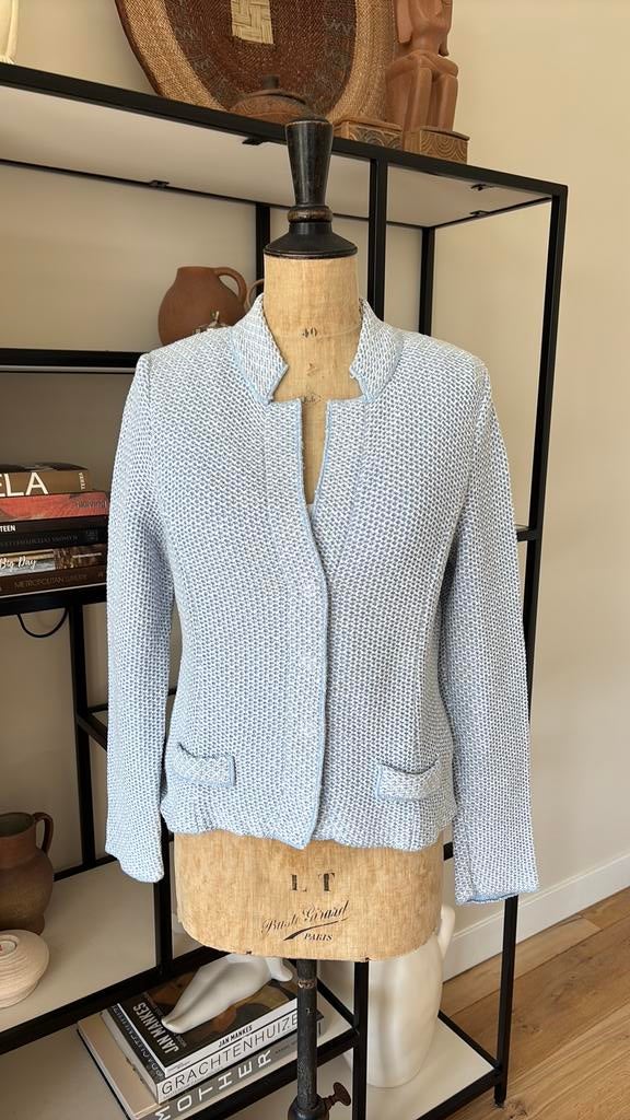 ANNECLAIRE blazer jasje kort lichtblauw It 44, Kleding | Dames, Ophalen of Verzenden, Zo goed als nieuw, Blauw