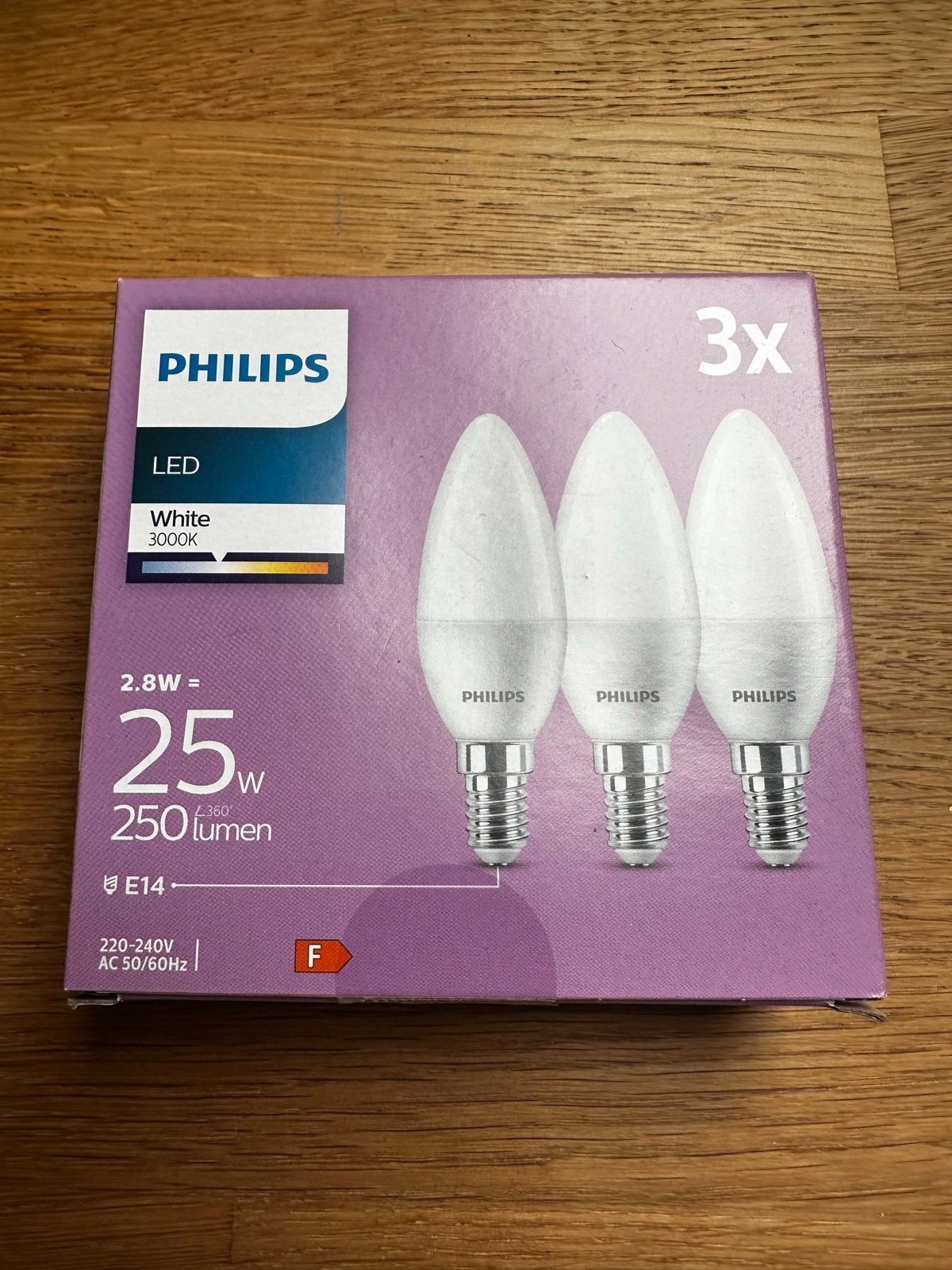 Philips LED E14 Lampen - 3x 2.8W (25W equivalent) 3000K, Ophalen of Verzenden, Nieuw, E14 (klein), Philips