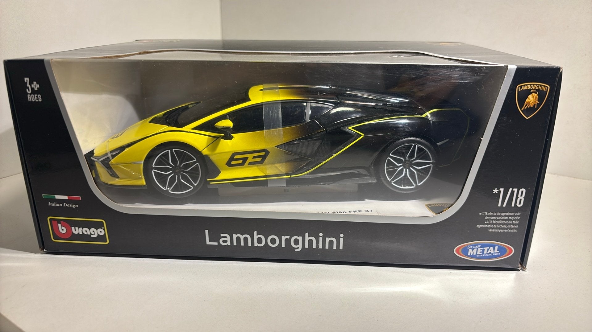 Lamborghini sian fkp 37 Bburago 1.18, Ophalen of Verzenden, Bburago, A, A