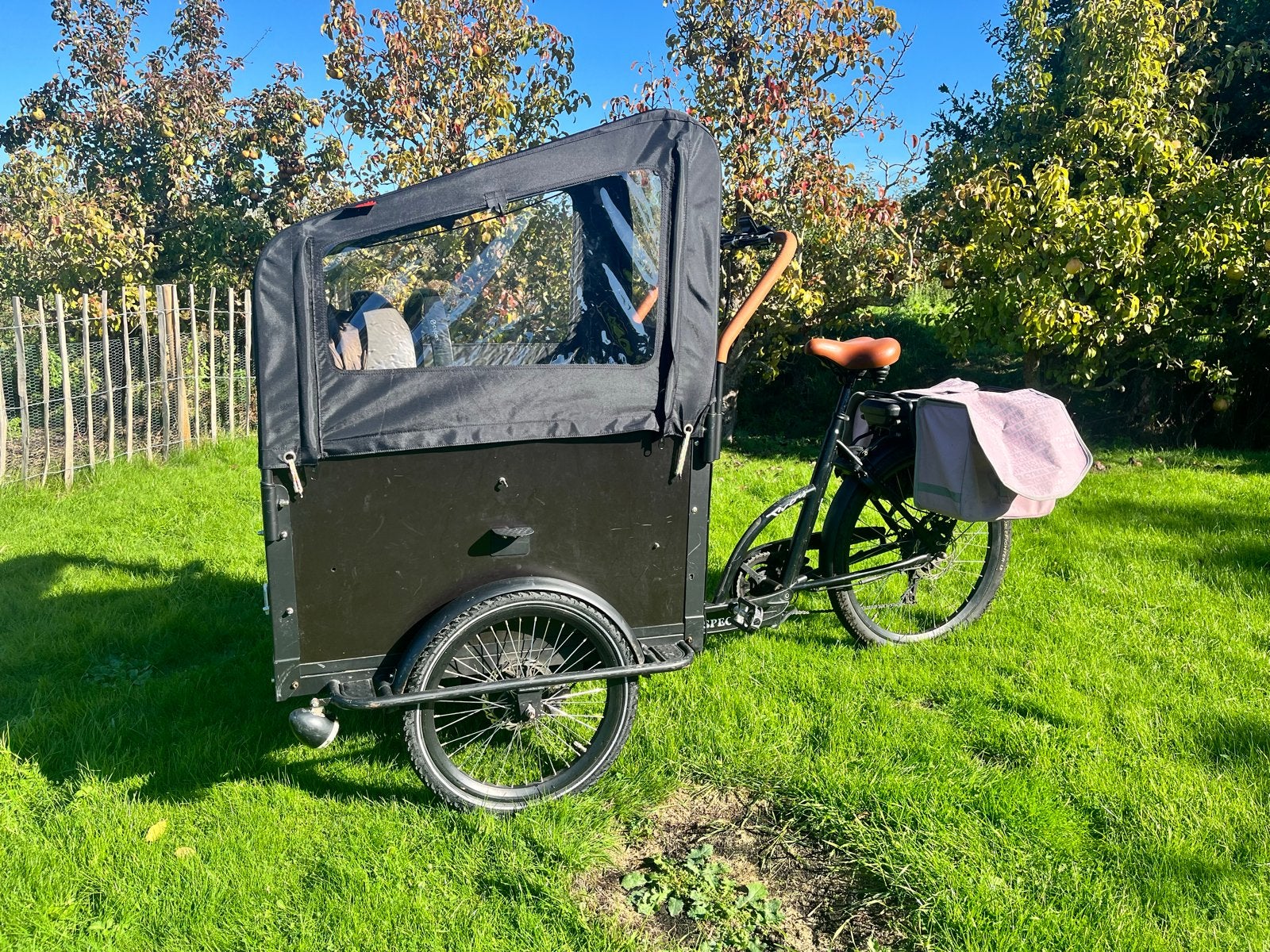 Troy elektrische bakfiets 7-speed | Huif + Maxi-Cosi houder, 4 kinderen of meer, Gebruikt, Elektrisch, Schijfrem