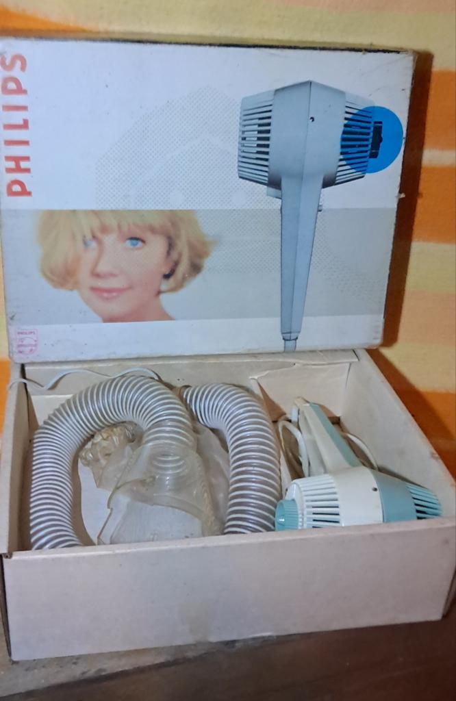 Vintage föhn met droogkap phillips, Ophalen of Verzenden