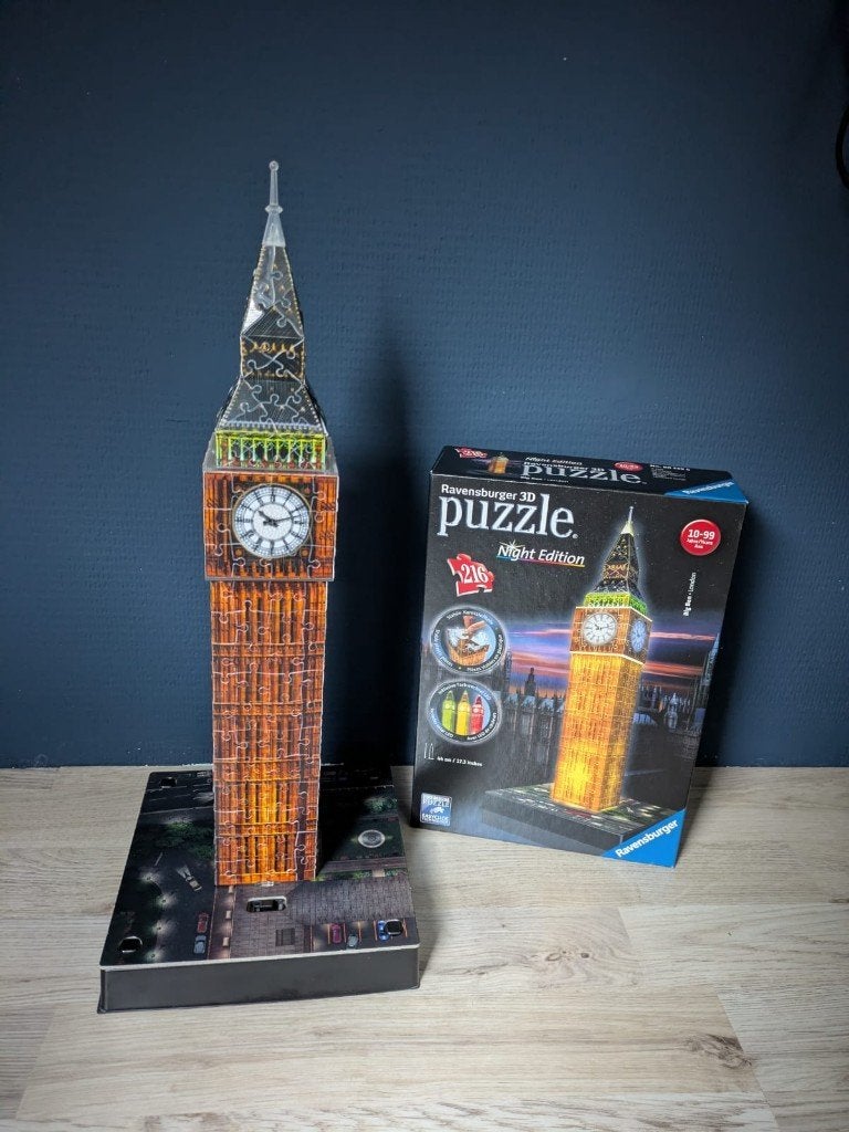 Ravensburger 3D puzzle Big Ben met licht, Ophalen of Verzenden, Minder dan 500 stukjes, Zo goed als nieuw, Rubik's of 3D-puzzel