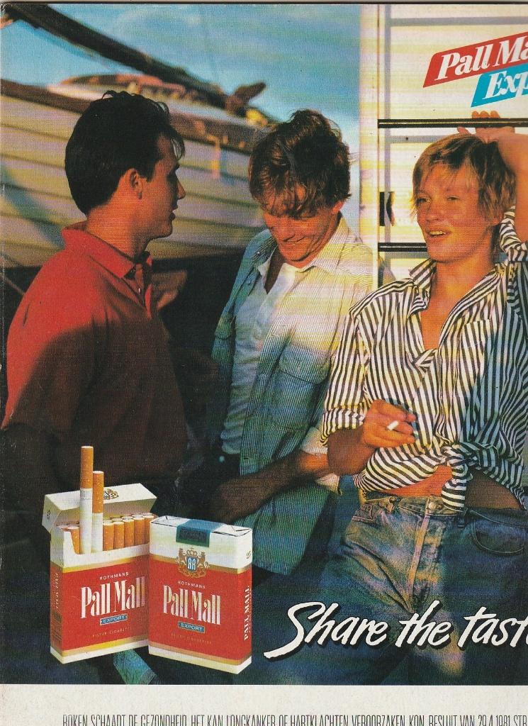 Retro reclame 1989 Pall Mall sigaretten deel de smaak, Verzenden, Overige typen