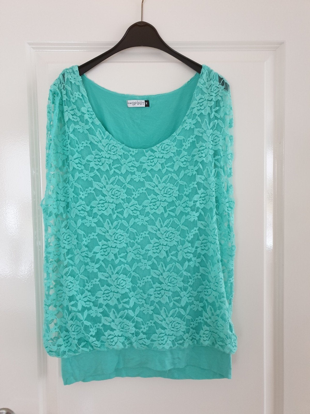 Mintgroene top met kant maat M van Truespirit, Maat 38/40 (M), Nieuw, Ophalen of Verzenden, True Spirit