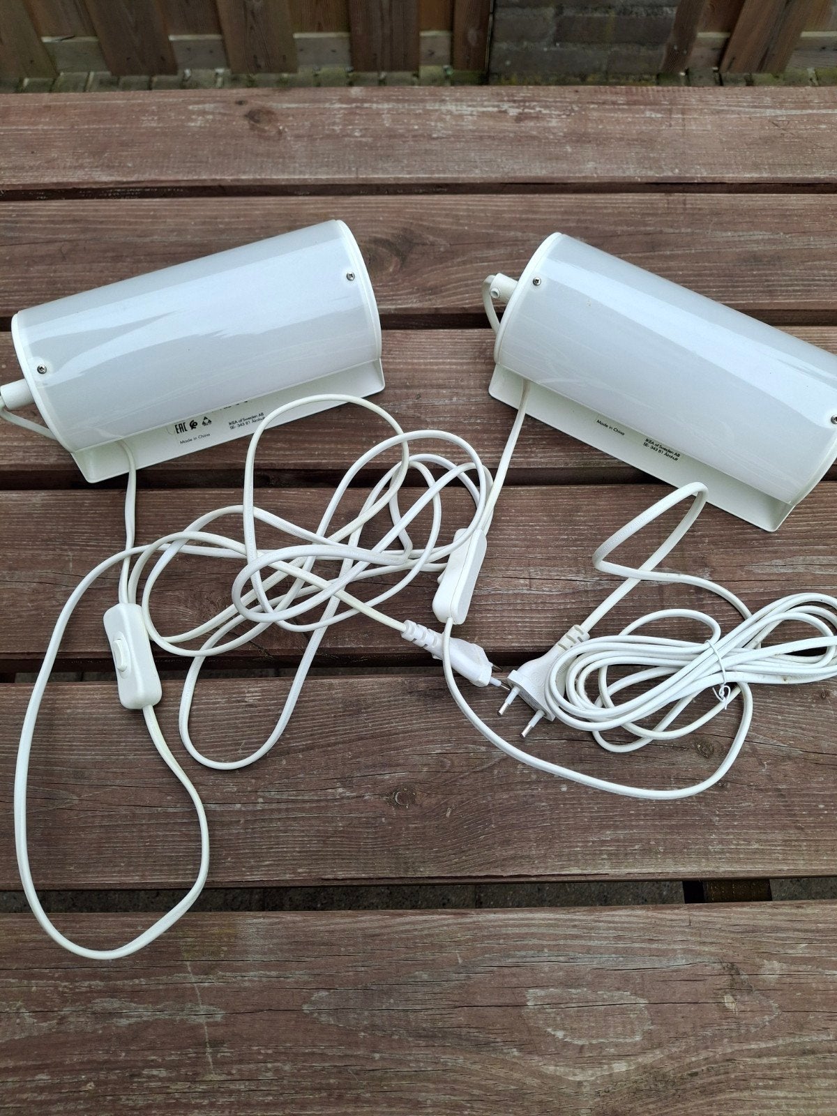 2x IKEA SMILA V1013 Wandlampen - Wit, Ophalen, Gebruikt, Metaal, Modern, kinderkamer