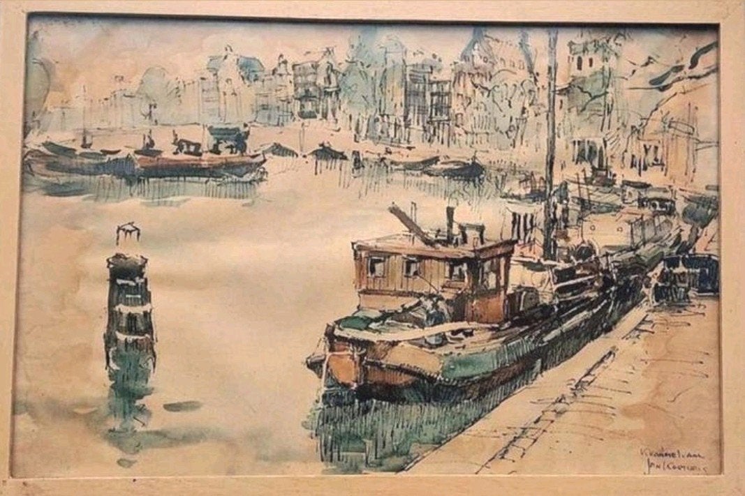 Jan Korthals ... Kromme Waal ... Amsterdam., Antiek en Kunst, Ophalen of Verzenden