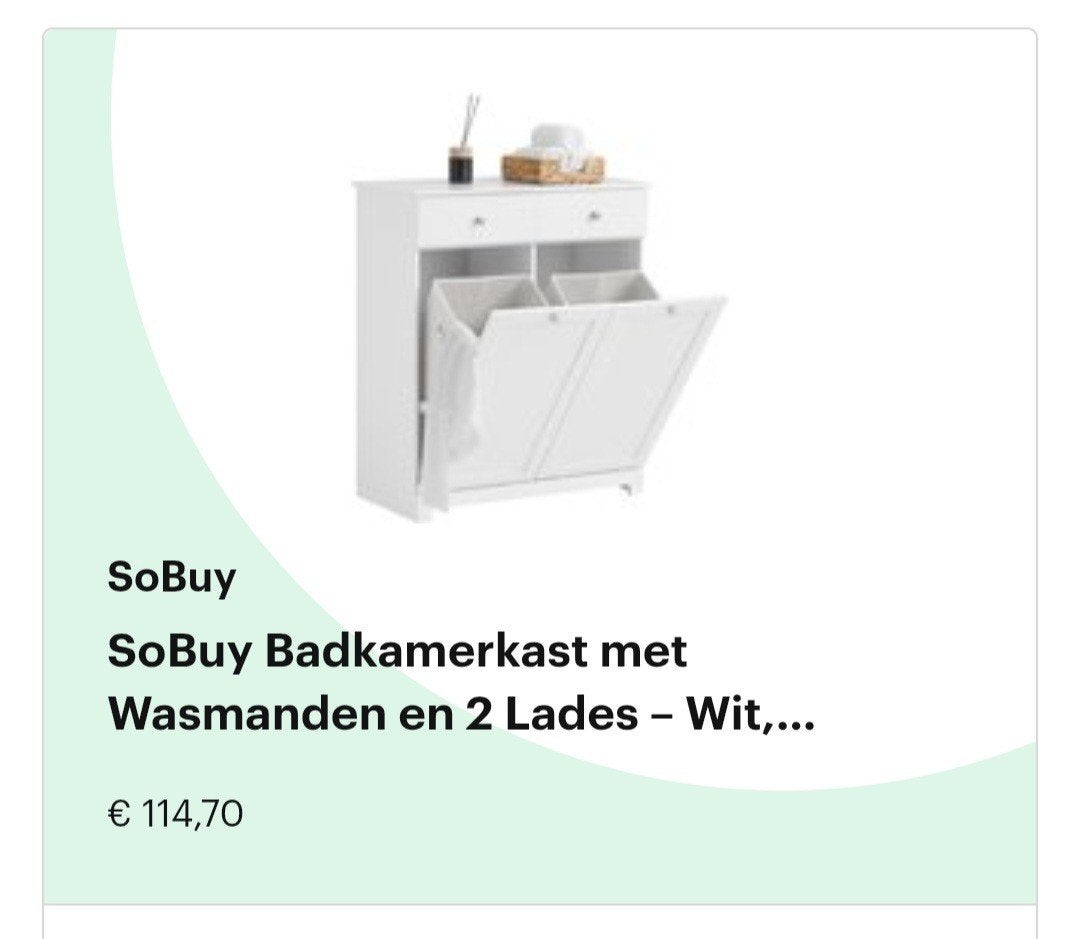 SoBuy Badkamerkast met Wasmanden en 2 Lades - Wit, Ophalen, Nieuw, Wit, Overige typen