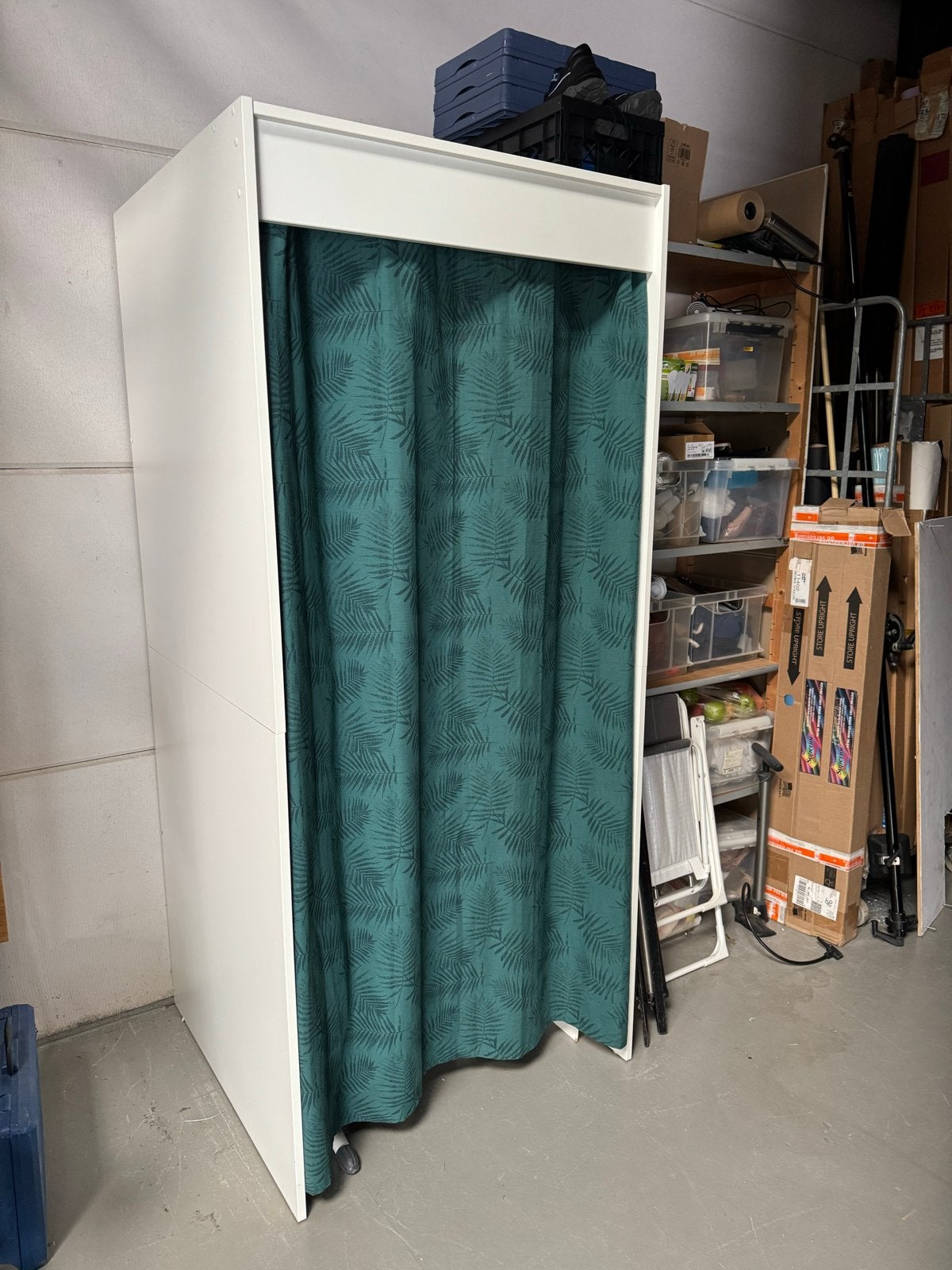 Demontabel pashokje 90x90x210cm met spiegel en gordijn, Ophalen