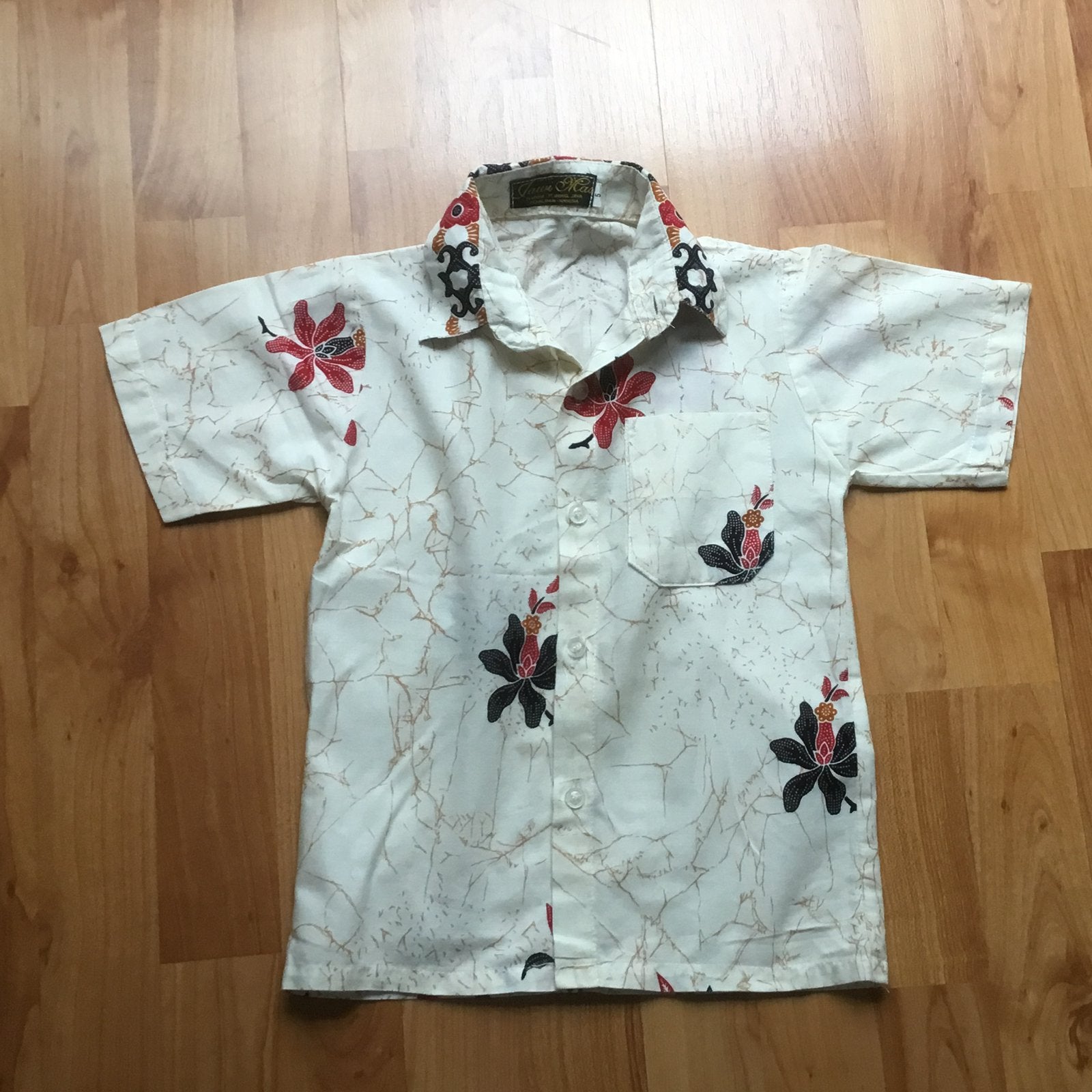 Kinderen batik overhemd maat  5 👔, Ophalen of Verzenden, Zo goed als nieuw, Overige maten, Blauw