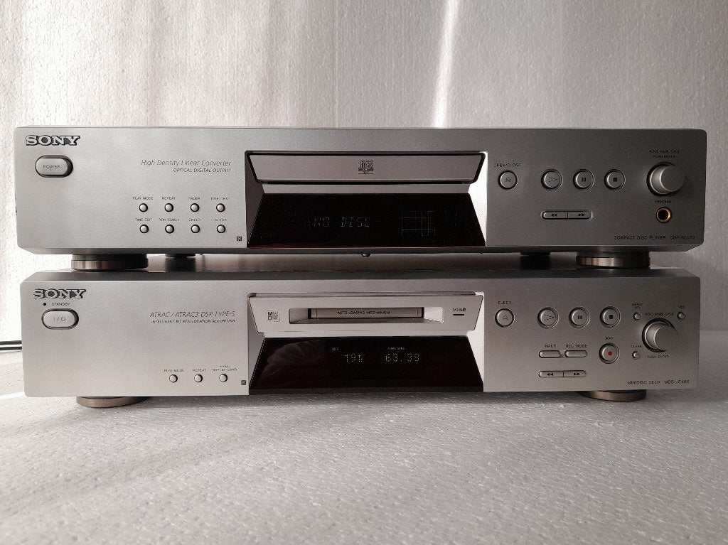 Sony Minidisc MDS-JE480 + CDP-XE570 + Afstandsbediening, Ophalen of Verzenden, Minidisc-speler