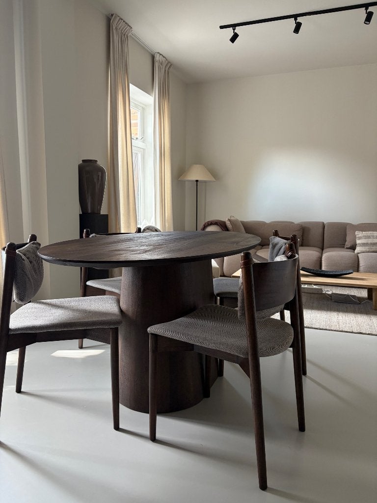 Eetkamer stoelen DUTCHBONE, Ophalen, Japandi, Bruin, Zo goed als nieuw