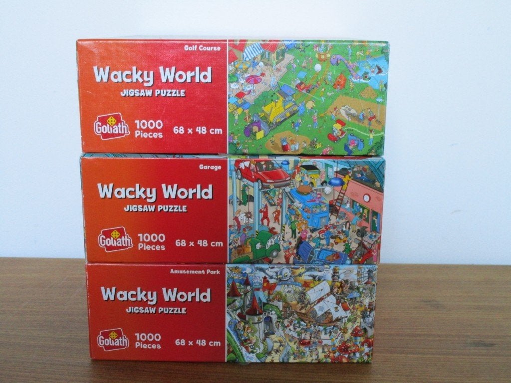 Nr.99: 3 stuks Puzzels van Wacky World Jigsaw Legpuzzel, Ophalen of Verzenden, 500 t/m 1500 stukjes, Zo goed als nieuw, Legpuzzel