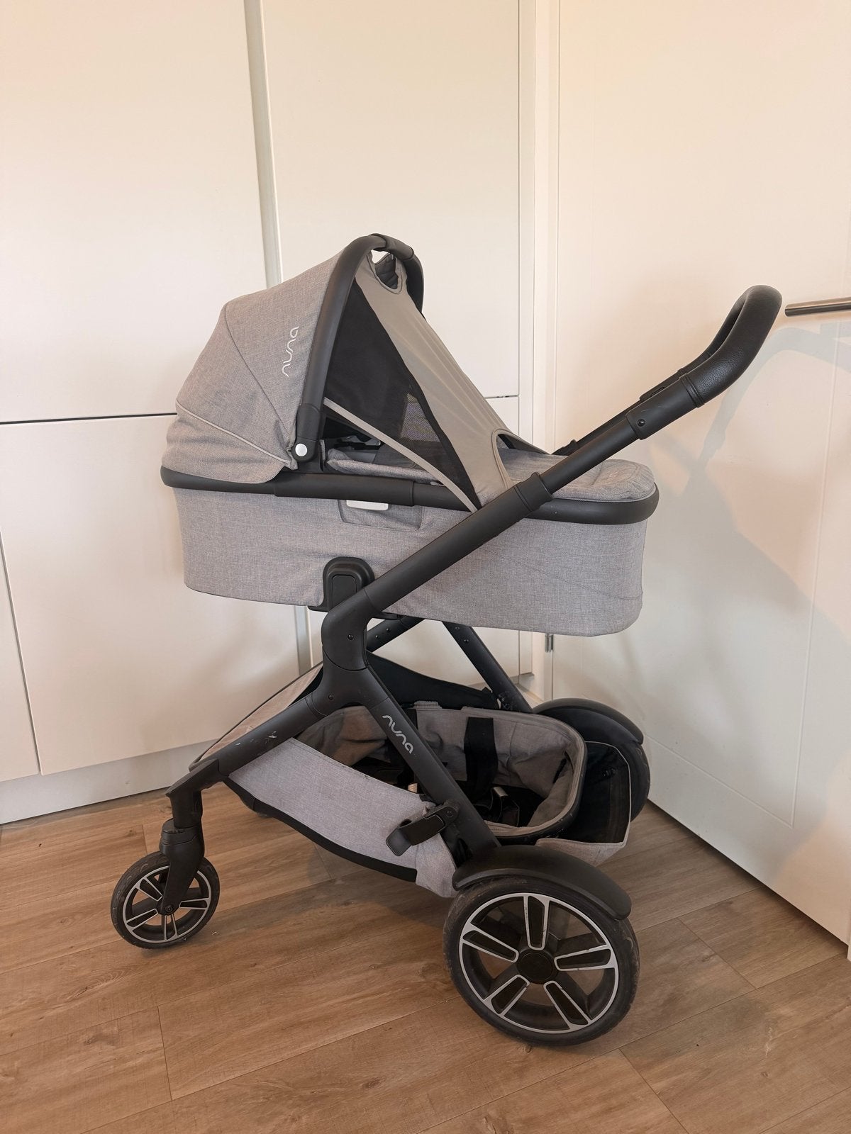Kinderwagen + reiswieg Nuna duo Demi Grow - Frost, Gebruikt, Duowagen, Combiwagen, Ophalen