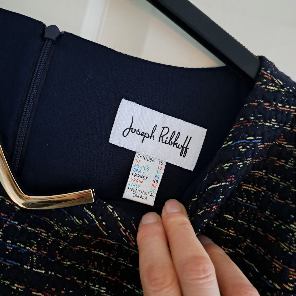 Joseph Ribkoff prachtige blauw /gouden jurk maat 44 nr 50397, Kleding | Dames, Joseph Ribkoff, Blauw, ., Maat 42/44 (L)