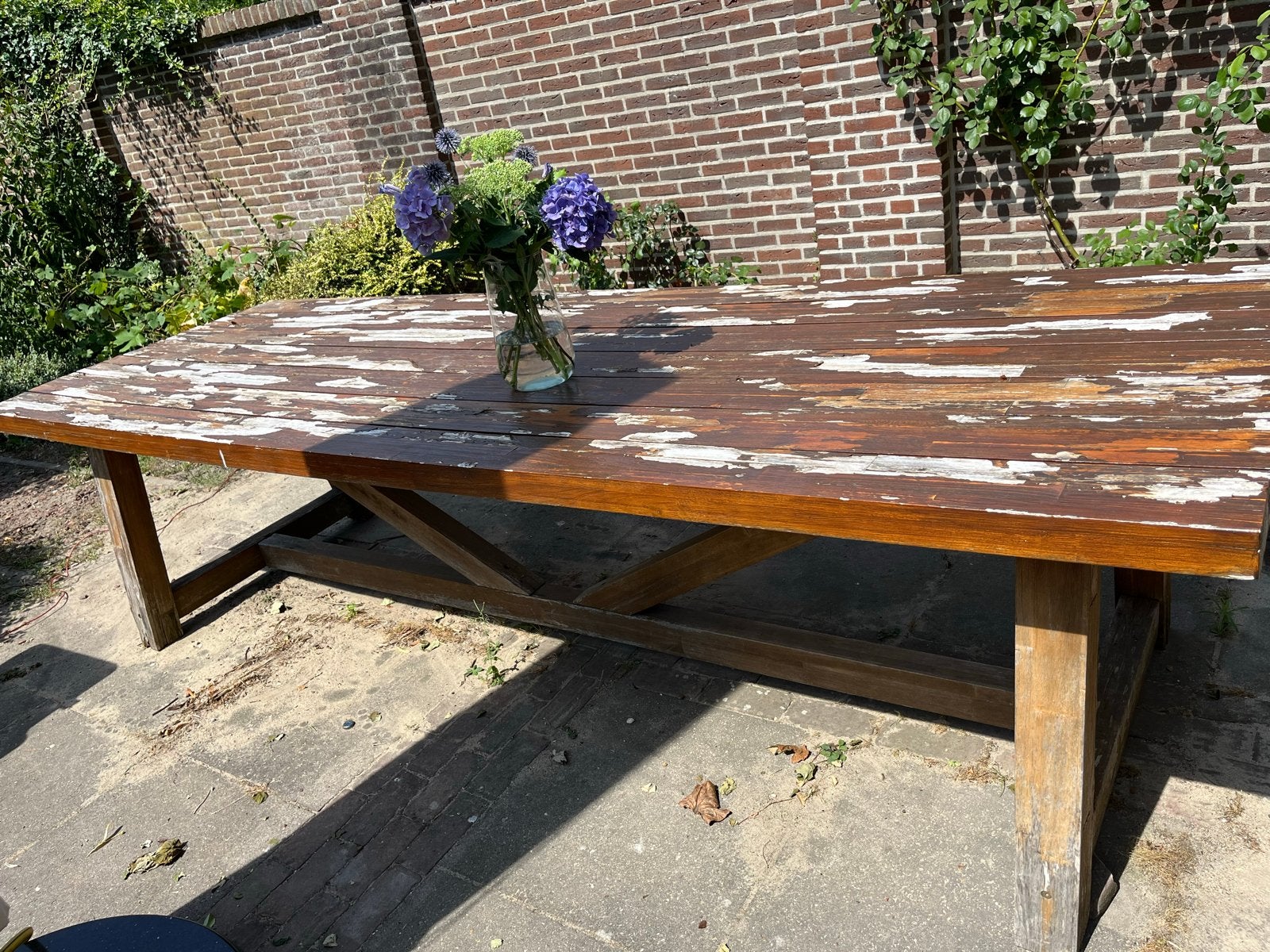 3 meter houten tuintafel (FSC hout) -  6 personen!, Ophalen, Gebruikt, Rechthoekig, Hout